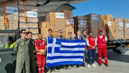 Greek aircraft with humanitarian aid for Gaza arrived at Egypt's El Arish airport