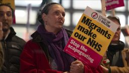 Protesters in London rally against British government's migration policies