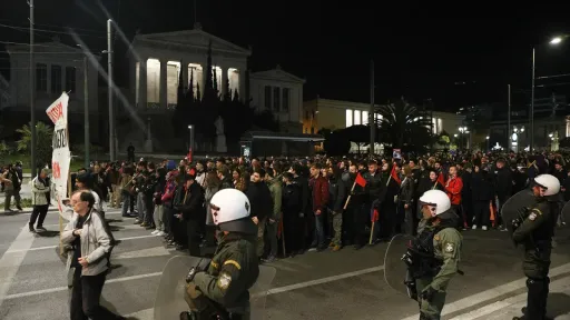 Students in Athens protest police operation in Komotini
