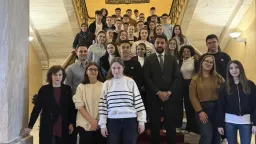 Özgür Ferhat welcomes Yassıköy Secondary School students in Parliament