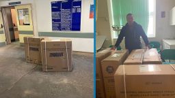 Businessman Ercan Mümin donates a wheelchair to the hospital
