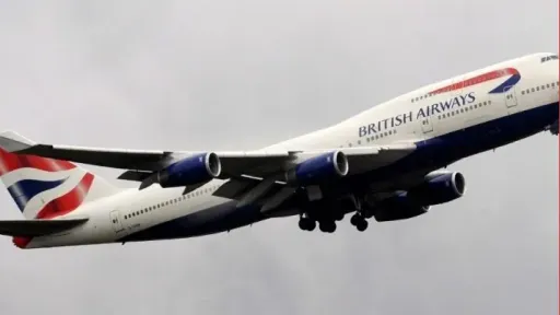Drone passes by an aeroplane on a flight from Athens to London