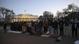 Muslims, allies hold White House iftar protest as Biden hosts scaled-down fast-breaking event