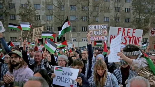 Protesters in Croatia call on Germany to stop supporting Gaza genocide