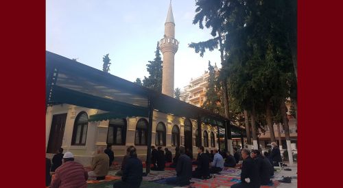 Western Thrace Turks perform the Eid al-Fitr prayer by following the precautions