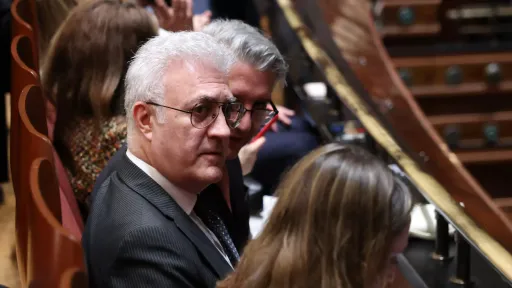 Turkish Minister Ersoy at the 'Romeo and Juliet' play with his Greek counterpart