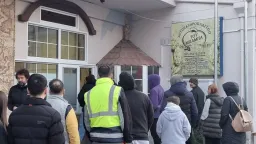 Queue forms for famous Ramadan Pide at BABA FIRIN in Xanthi