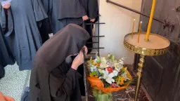 Bartholomew kneels at Gate of Hatred to honor patriarch executed in 1821