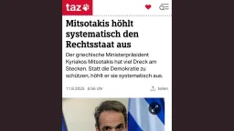 German newspaper accuses Greek PM Mitsotakis of undermining democracy