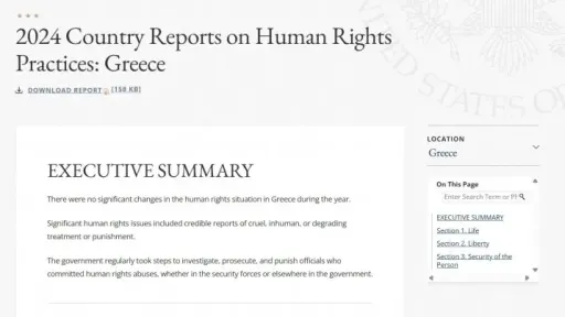U.S. State Department releases 2024 Human Rights Report on Greece