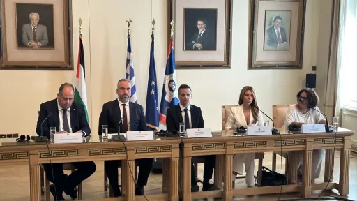 Haris Doukas hosts Bethlehem Mayor Kanavati in Athens