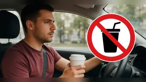 Is it illegal to keep coffee or water in the car under the new traffic law?