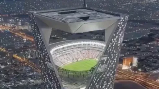 Can world’s first sky stadium host World Cup 350 meters above desert?