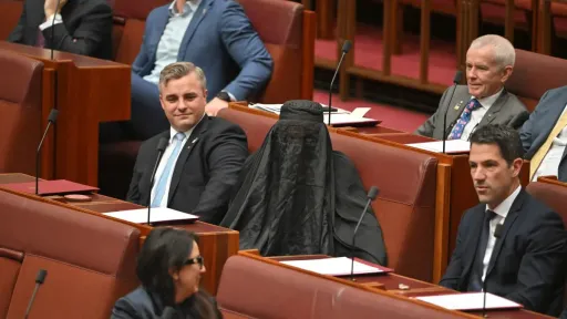 Australian senator sparks outrage after Islamophobic burqa stunt