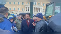Rhodope MP Özgür Ferhat joins nationwide farmers’ rally in Athens