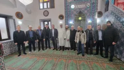 Turkish Consul General Aykut Ünal attends friday prayers at Hürriyet Mosque in İskeçe following vandalism incident