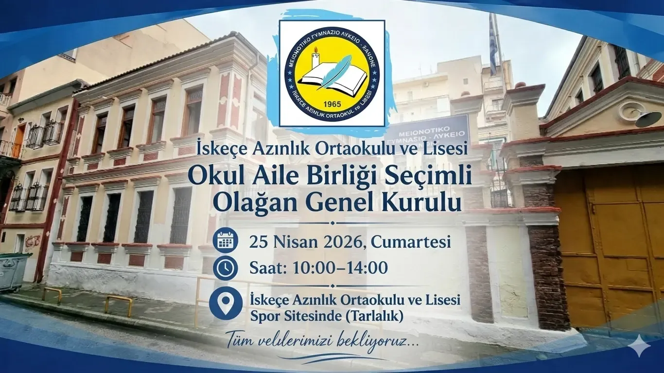 School-Parent Association General Assembly set for April 25 in İskeçe Minority School