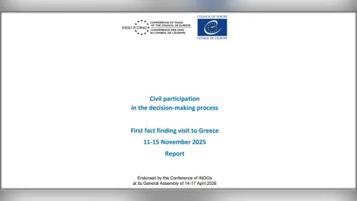 Council of Europe CINGOs report flags civil society constraints in Greece