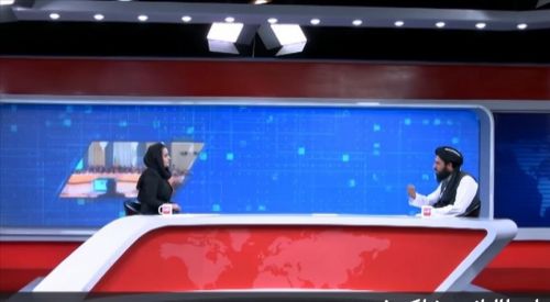 Taliban representative joins woman host on news show