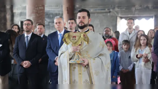 Greek opposition leader Nikos Androulakis attends Patriarch Bartholomew’s Cappadocia liturgy
