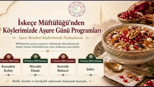 İskeçe Mufti’s Office announces Ashura gatherings across villages during Muharram