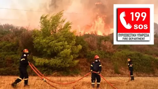 High wildfire risk across large parts of Greece