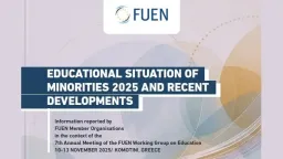 FUEN Report highlights ongoing education challenges facing Western Thrace Turkish Minority