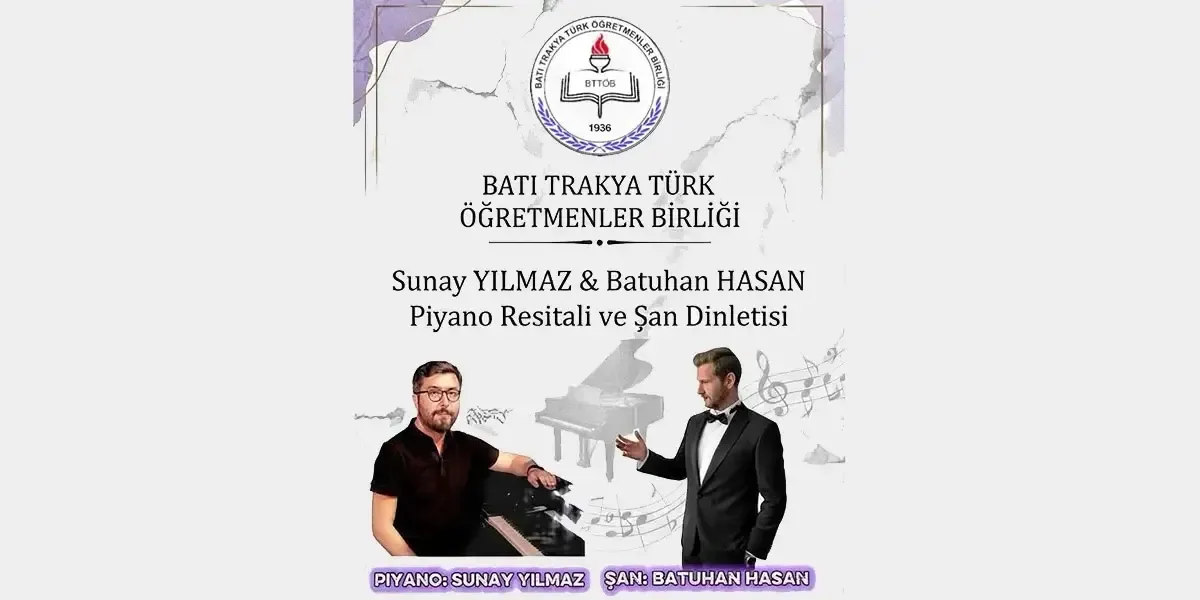 Music evening to feature piano recital and vocal performance in İskeçe