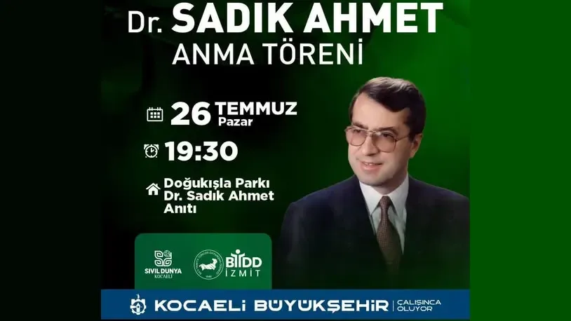 Dr. Sadık Ahmet to be commemorated in İzmit on 31st anniversary of his passing