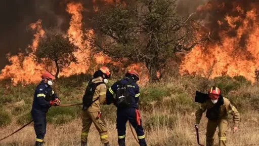 Greece battles dozens of wildfires as winds intensify