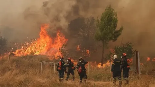 Firefighters battle Western Attica blaze for fourth day