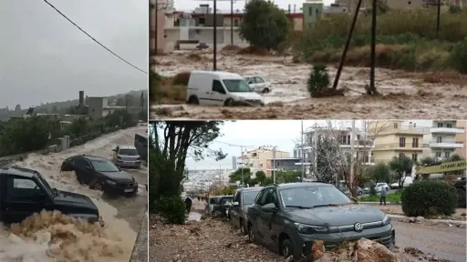 Flooding causes major damage in Greece as roads turn into rivers
