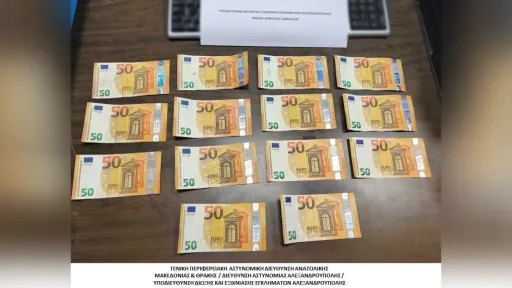 Five arrested in Dedeağaç over counterfeit €50 banknotes