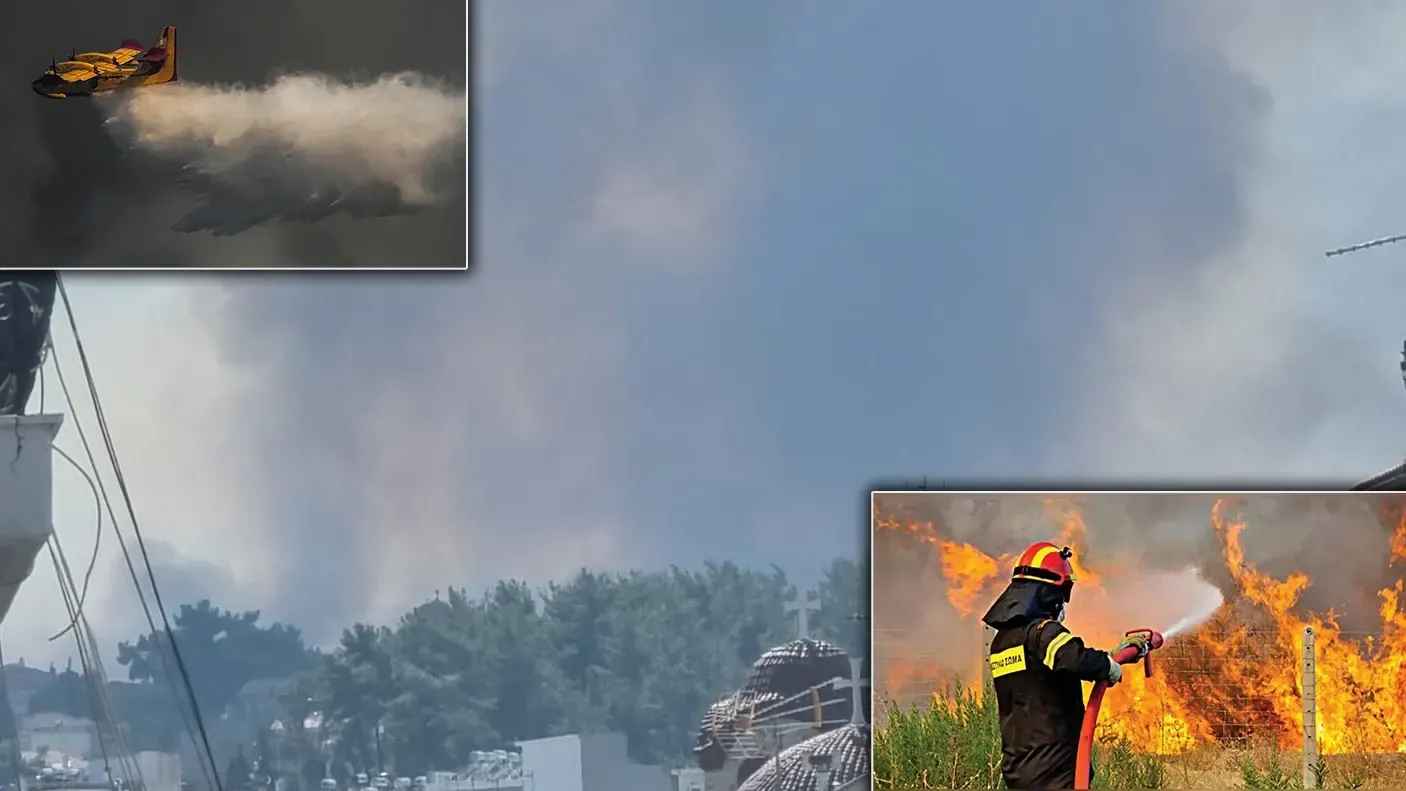 Major wildfire breaks out in İskeçe as crews battle flames from air and ground