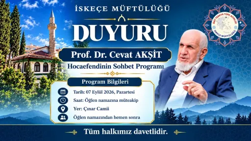 Prof. Dr. Cevat Akşit to meet community members at Çınar Mosque in İskeçe