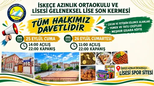İskeçe Turkish Minority School to hold traditional senior-class bazaar on September 25-26