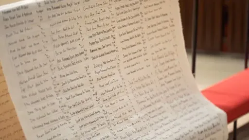 Memorial shroud honors Gaza children