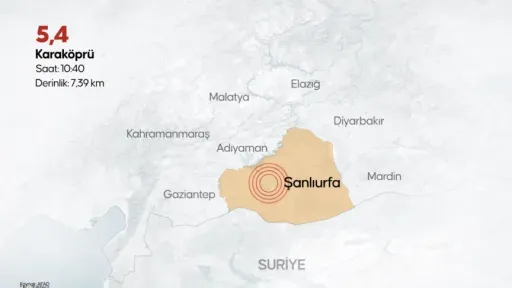 Magnitude 5.4 earthquake strikes southeastern Türkiye