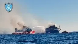 Fire subsides aboard vehicle ferry north of Mykonos