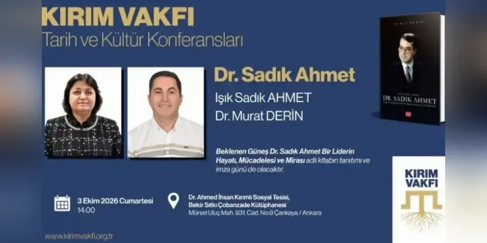 Kırım Vakfı to open new conference season with Dr. Sadık Ahmet event
