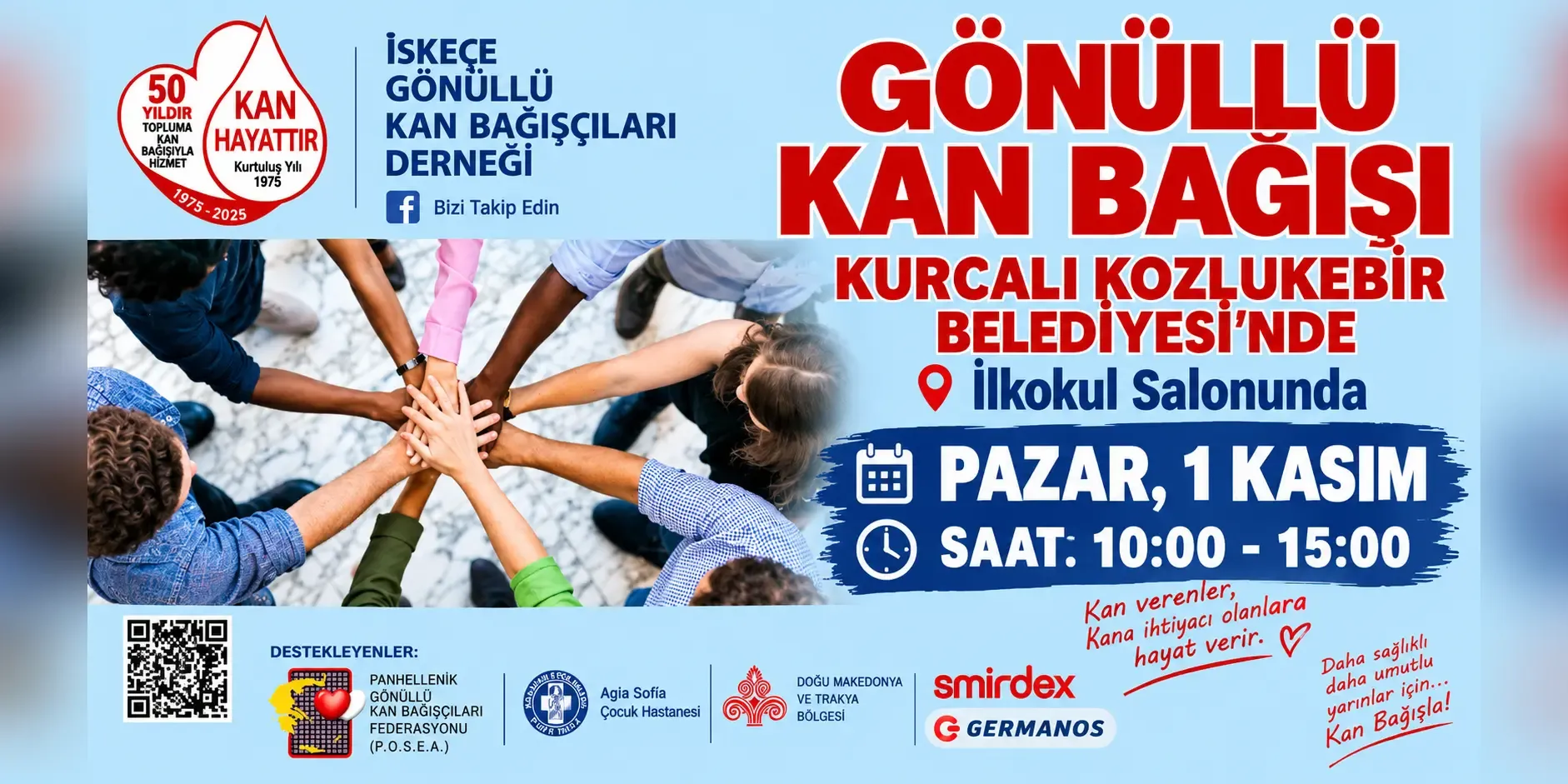 Voluntary blood donation campaign to be held in Kurcalı on 1 November