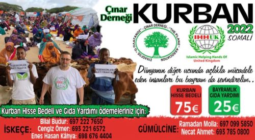 Çınar Association launches the "SOMALIA 2022 annual Sacrificial (Kurban) Donation Campaign "