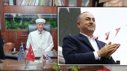 Turkish Foreign Minister Çavuşoğlu congratulates the new Mufti of Xanthi Mustafa Trampa