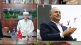 Turkish Foreign Minister Çavuşoğlu congratulates the new Mufti of Xanthi Mustafa Trampa