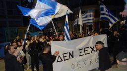 Greek Cypriot students marched to Türkiye's Consulate General in Komotini