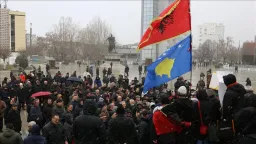 Albanians in Kosovo protest EU proposal to establish Union of Serb Municipalities
