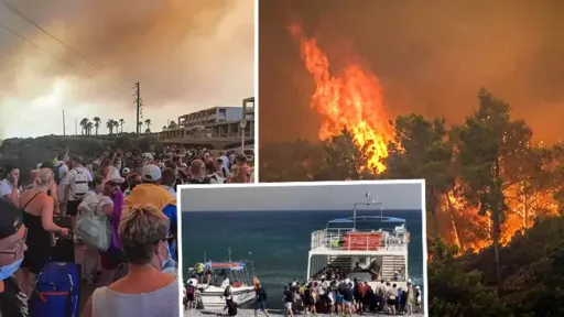 Wildfires in Greece burn for days, more tourists expected to fly out