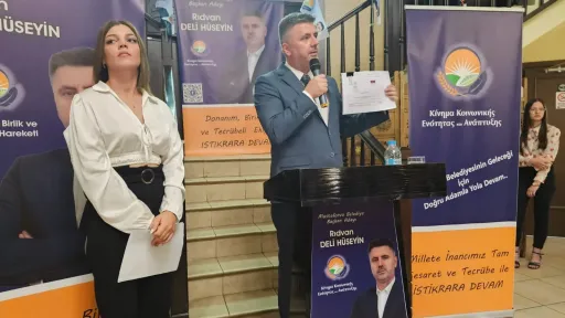 Mayor of Mustafçova Rıdvan Delihüseyin introduces the list candidates